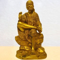 12 Inch Shirdi Sai Baba Brass Statue for festival puja