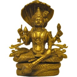 Lord Vishnu Brass statue sitting posture