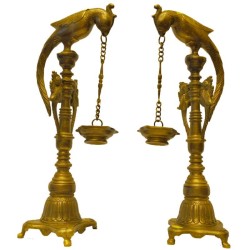 Brass Parrot Deepa Pair