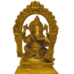 Peeta Prabhavali Ganesha Brass Idol